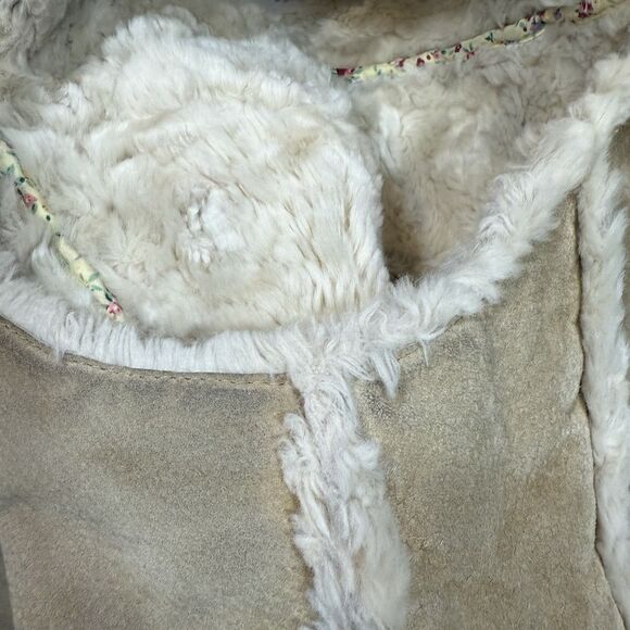 VTG Wilsons Leather Suede Vest Tan Faux Fur Lined Toggle Buttons Boho XL - Picture 6 of 10